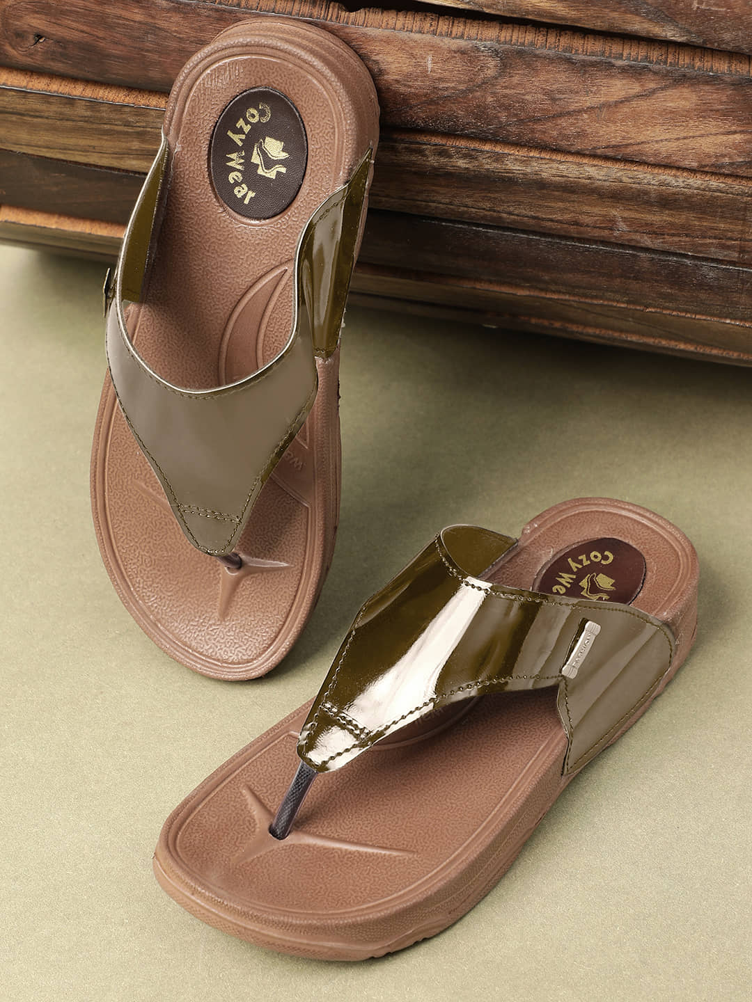 Cozy Wear Brown Women's Thong Flip Flop