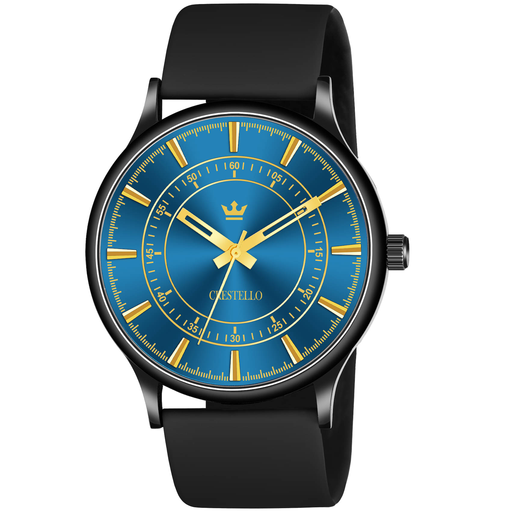     			Crestello Black Silicon Analog Men's Watch