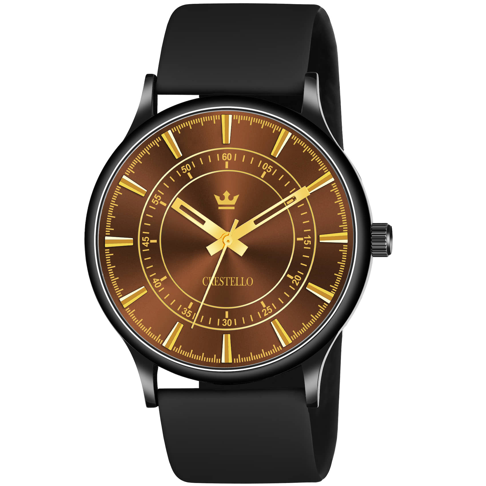 Crestello Black Silicon Analog Men's Watch