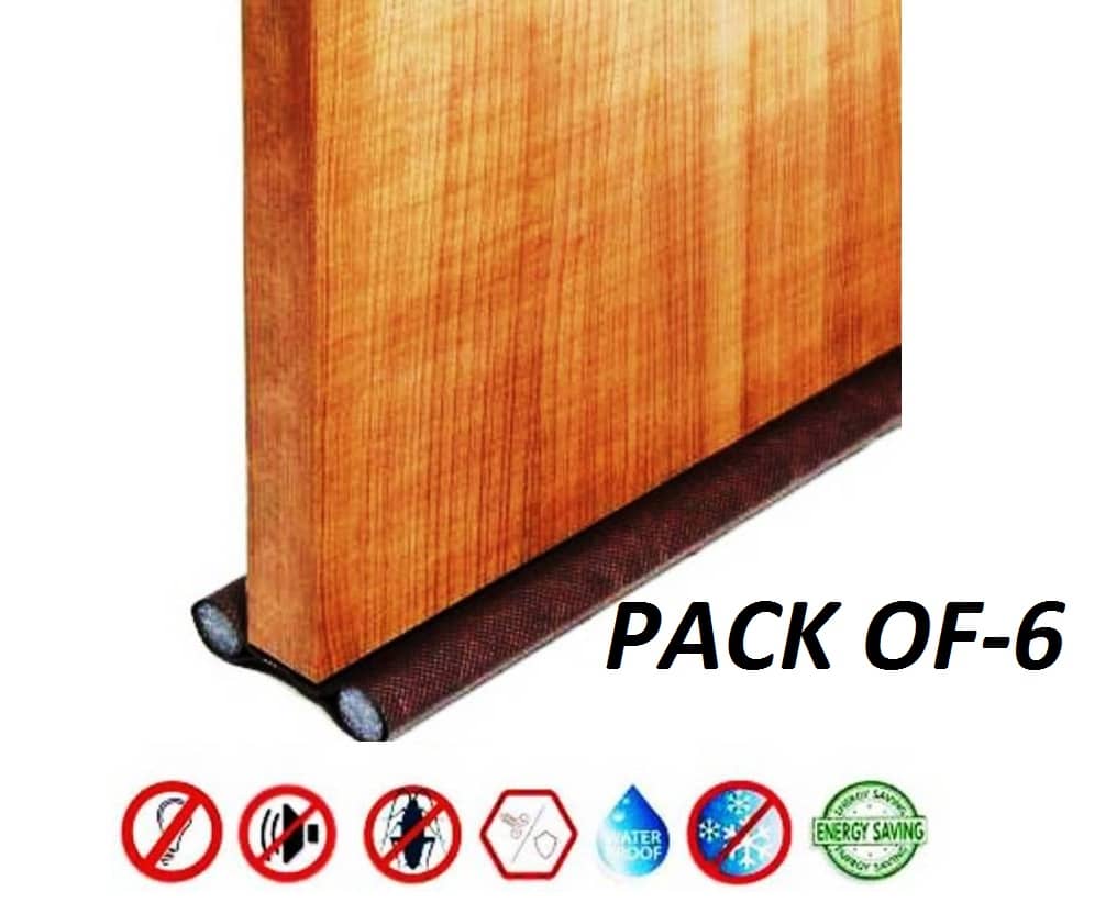 Croon Twin Draft Door Bottom Sealing Strip Guard For Door (Size-42 inch-Pack of 6 ) (Brown) Door Seal