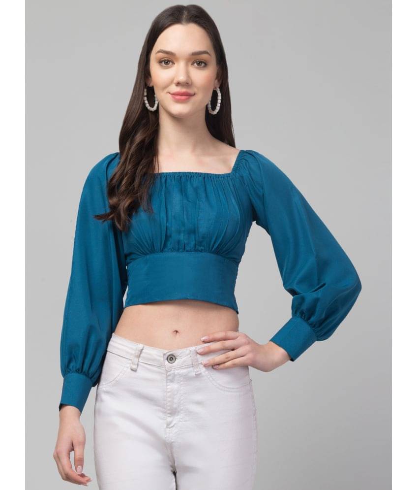     			Culpi Women's Crepe Crop Top ( Turquoise )