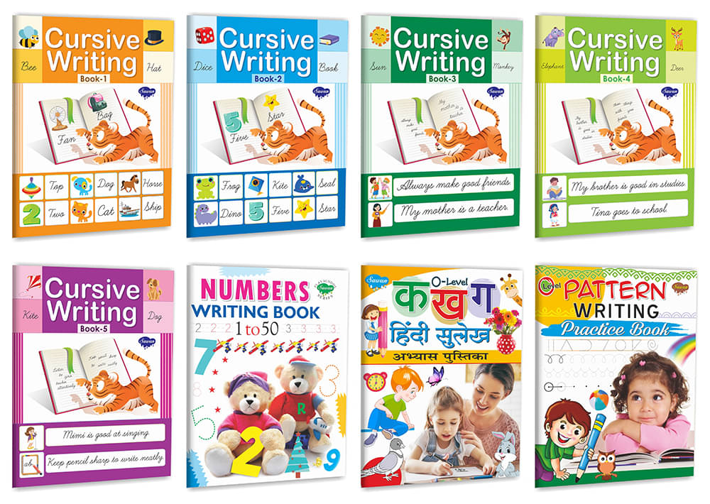 Cursive Writing Book (Set of 8 Books) Paperback | Super jumbo combo for collecters and library School activity books Cursive Writing Book (Set of 8 Books) Paperback | Super jumbo combo for collecters and library School activity books