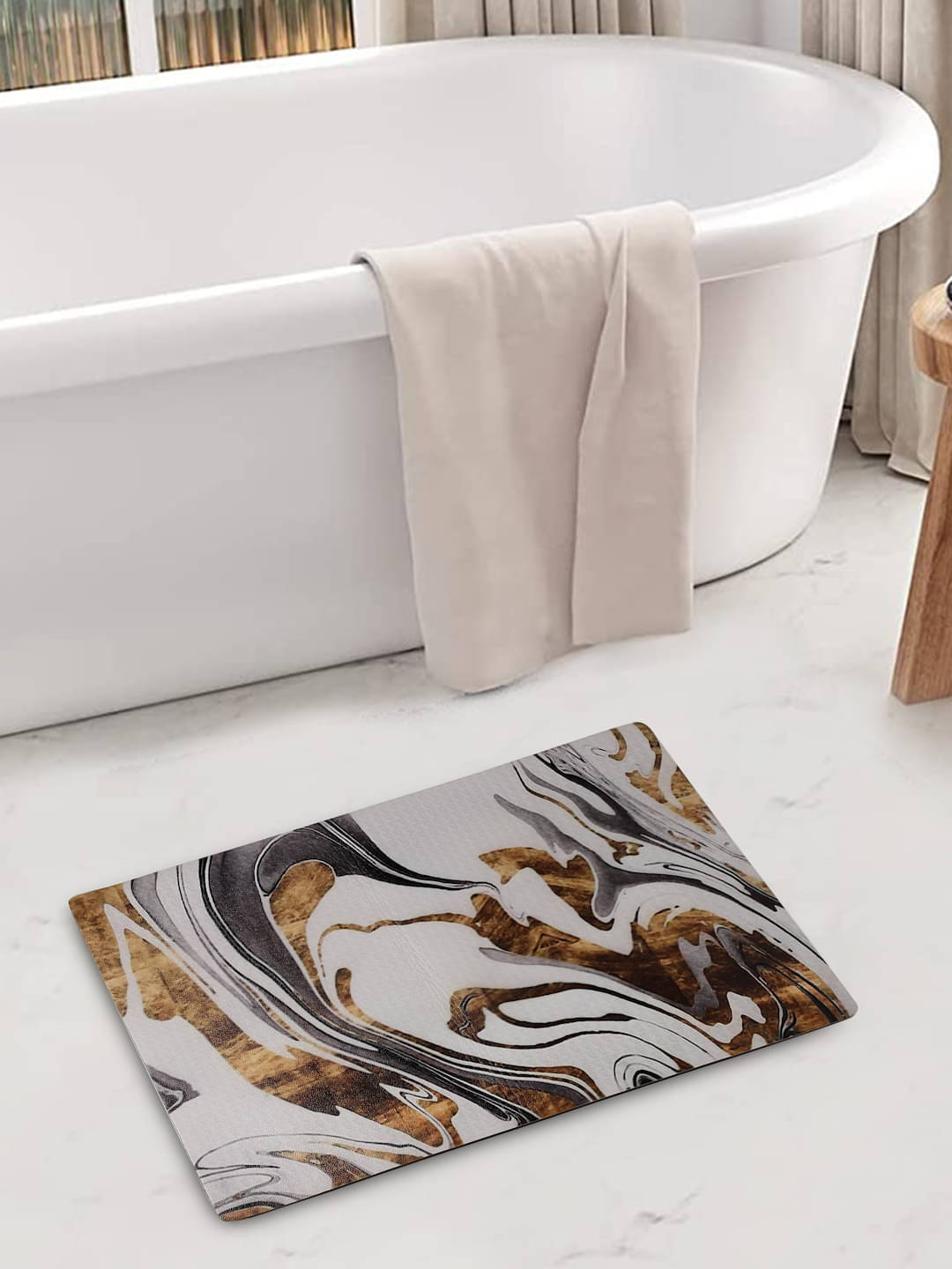 FABINALIV Anti-skid Rubber Bath Mat 40x60 cm ( Pack of 1 ) - White FABINALIV Anti-skid Rubber Bath Mat 40x60 cm ( Pack of 1 ) - White