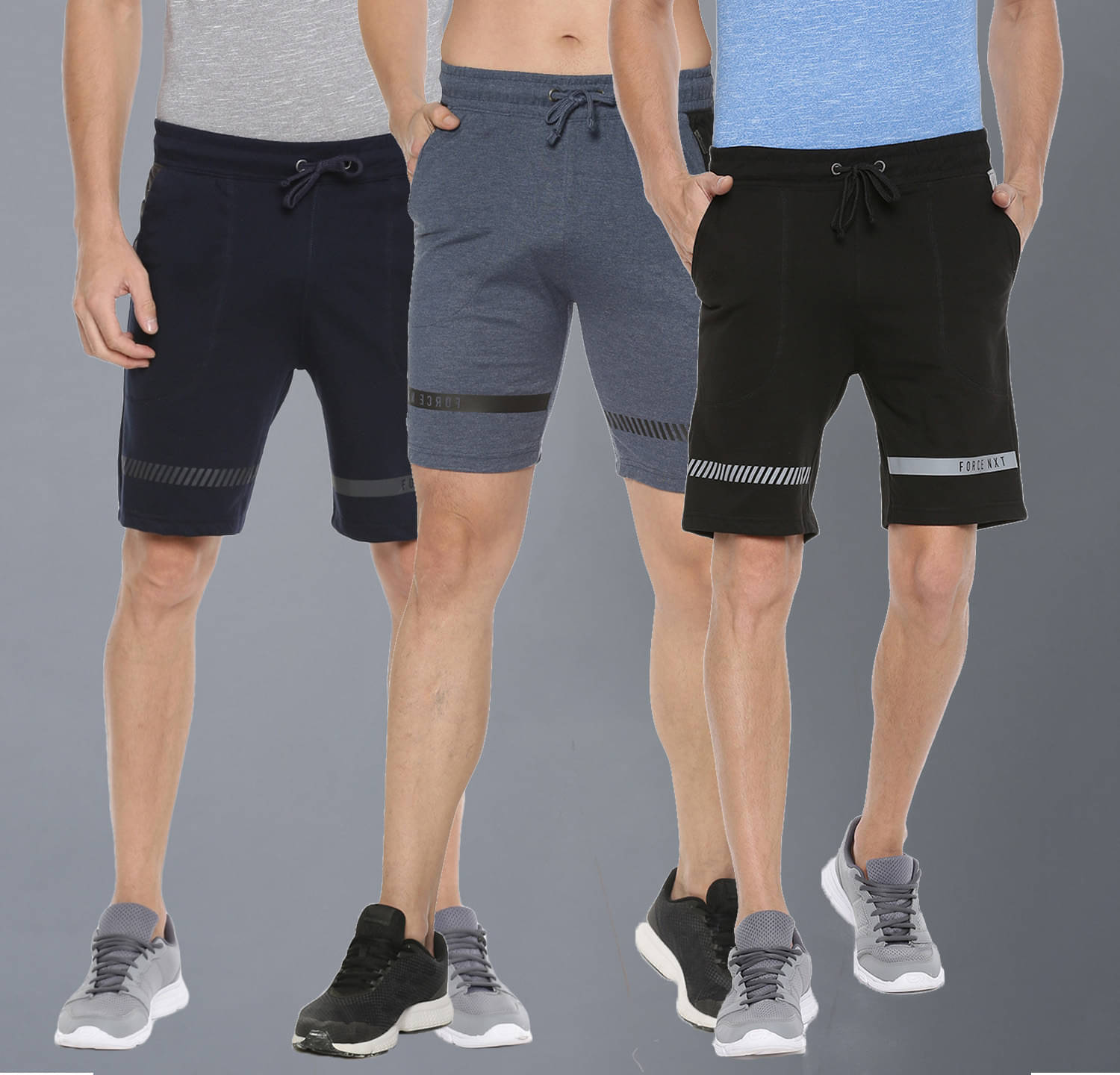     			Force NXT Multi Cotton Blend Men's Shorts ( Pack of 3 )