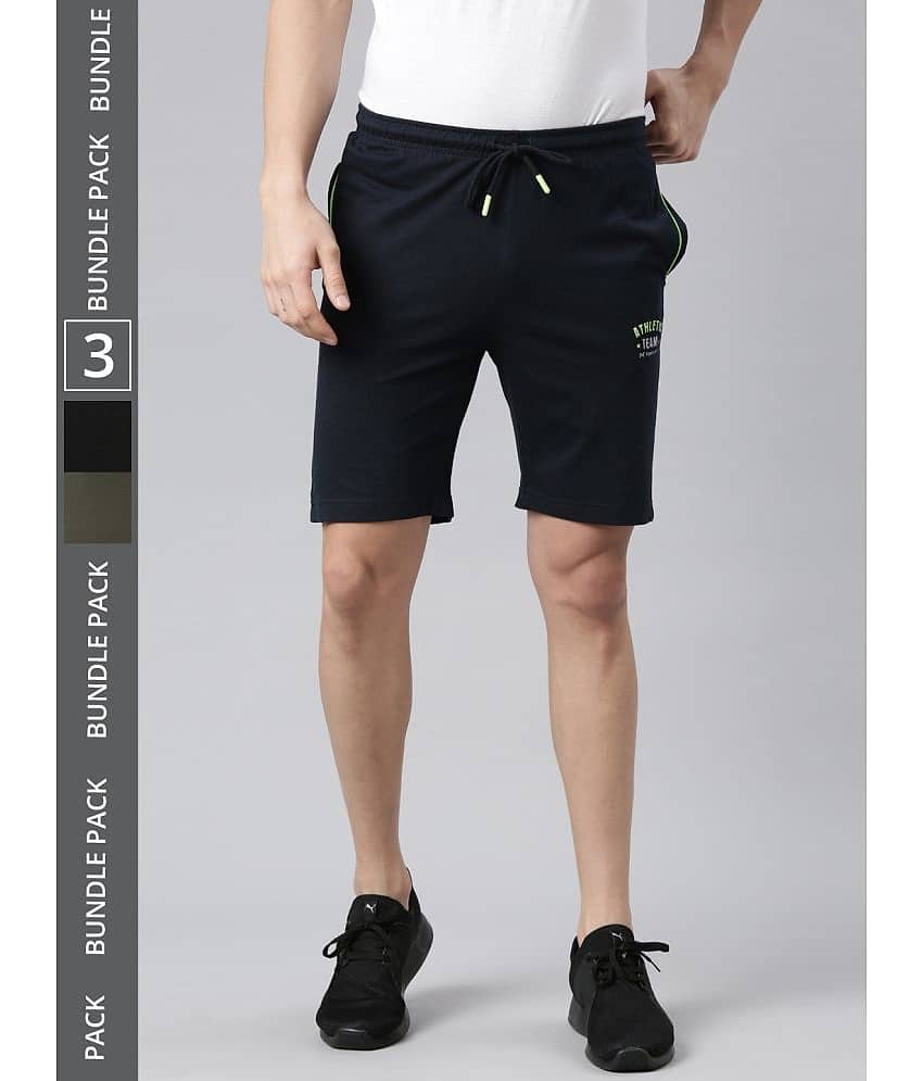 Force NXT Multi Cotton Blend Men's Shorts ( Pack of 3 ) - Shorts | Buy online on ZillyBuy
