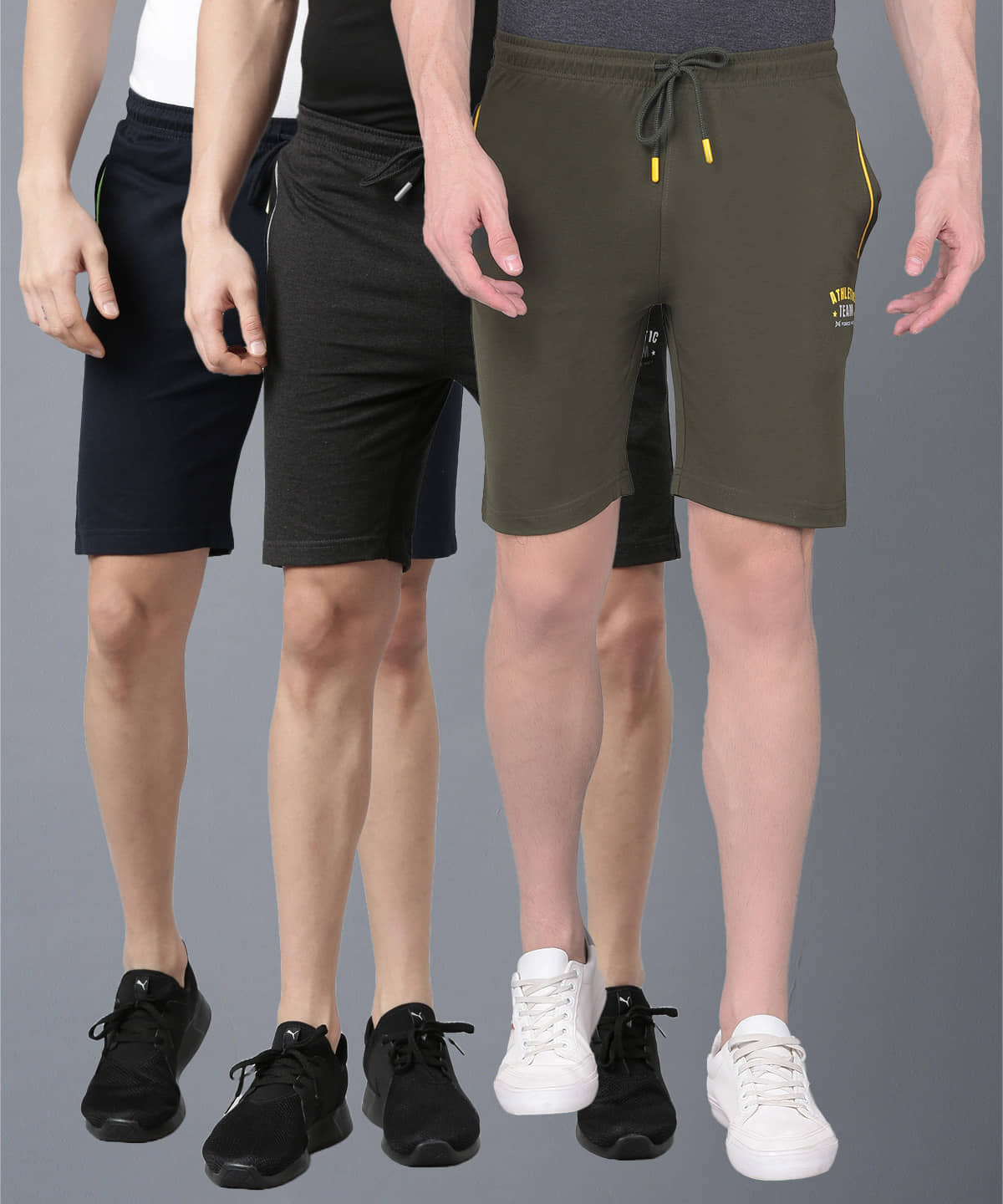 Force NXT Multi Cotton Blend Men's Shorts ( Pack of 3 ) - Shorts | Buy online on ZillyBuy