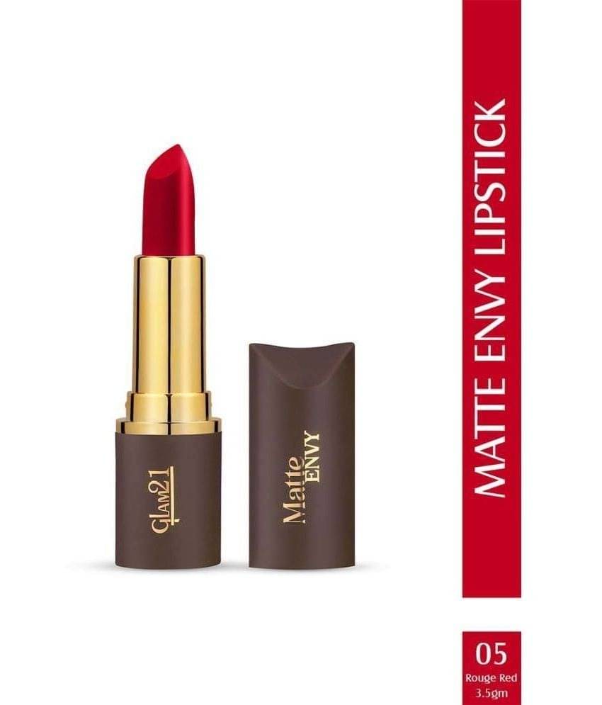     			Glam21 Matte Envy Lipstick With Longlasting 24 Intense Colours & Creamy Texture 3.5gm Rogue Red-05