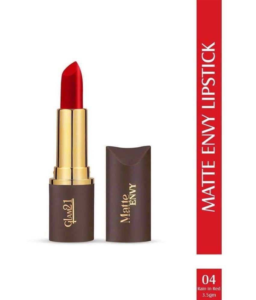 Glam21 Matte Envy Lipstick With Longlasting 24 Intense Colours & Creamy Texture 3.5gm Red Merlot-03