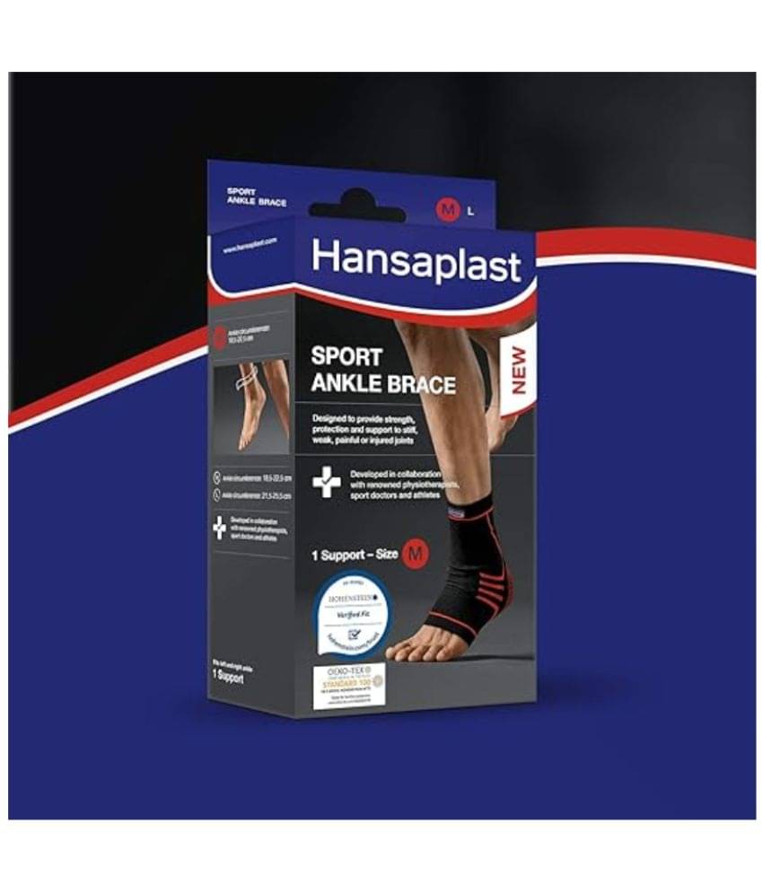 Hansaplast Active Ankle Binder Support for Men & Women Long Lasting Pain Relief, Stability & Targeted Compression | Skin Friendly Ankle Support with Comfortable Fit - Free Size Hansaplast Active Ankle Binder Support for Men & Women Long Lasting Pain Relief, Stability & Targeted Compression | Skin Friendly Ankle Support with Comfortable Fit - Free Size