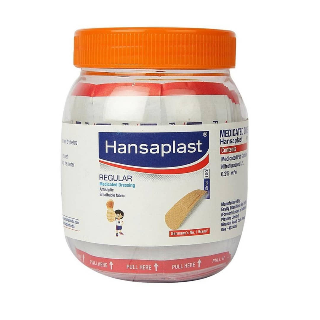 Hansaplast Regular Bandage, Bandage for cuts & wounds|Breathable fabric, skin colour - 100 strips