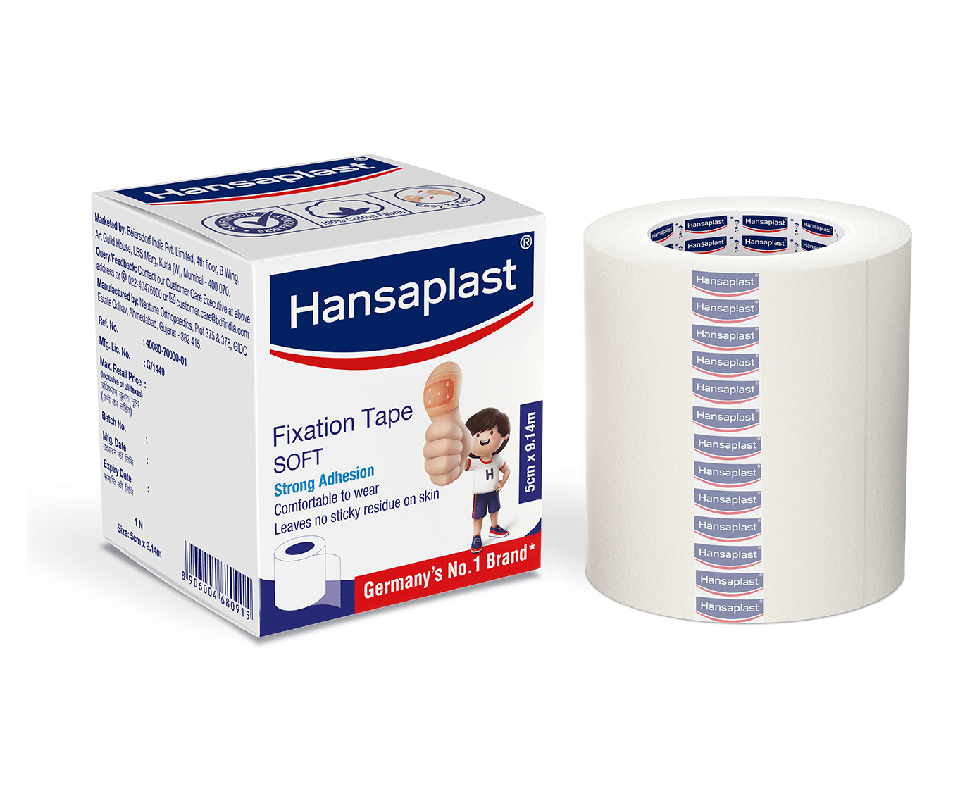     			Hansaplast Fixation Tape, Adhesive tape for medical | 100% Cotton fabric, 5.00 cm x 9.14 cm