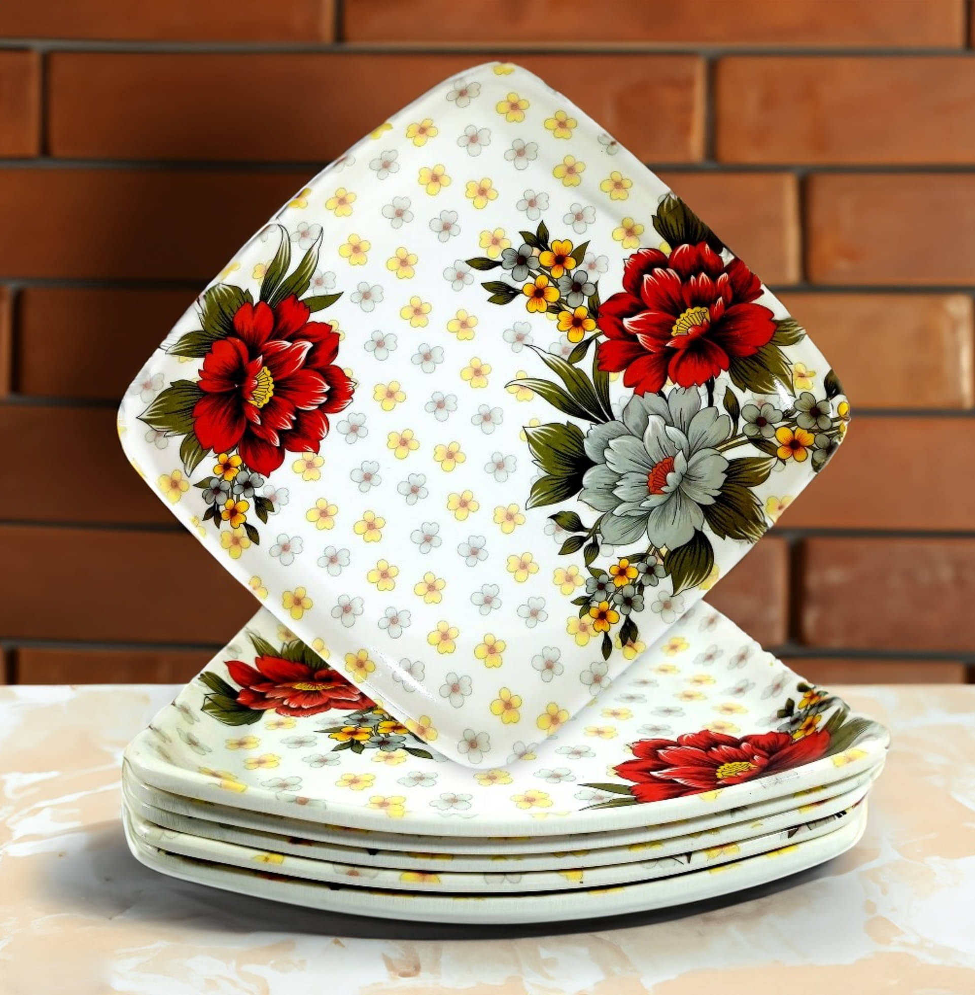     			Inpro 6 Pcs Melamine Multi Color Half Plate