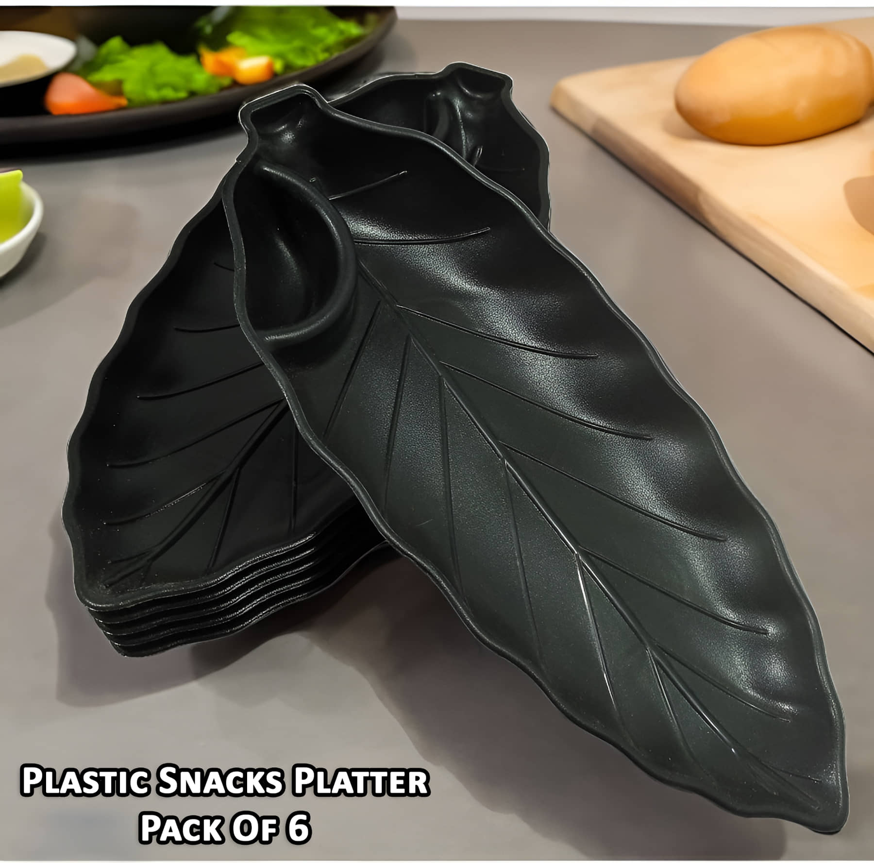 Inpro 6 Pcs Plastic Black Platter