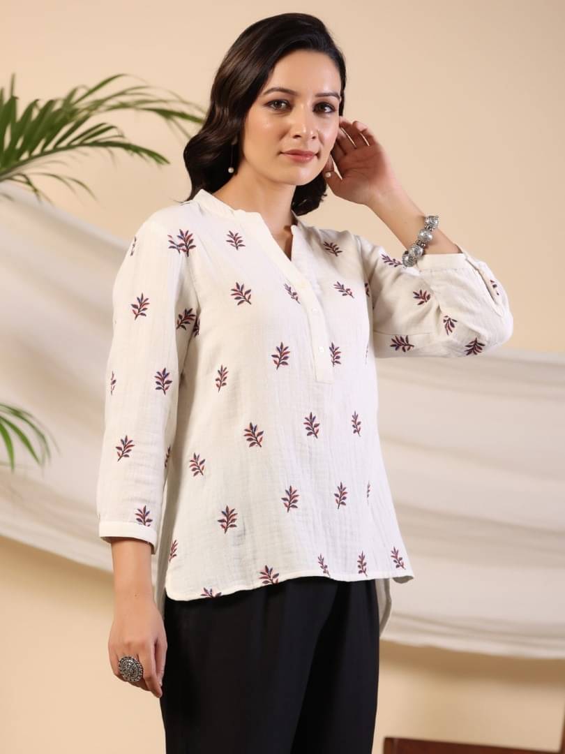 Juniper Women's Cotton Asymmetrical Top ( Beige ) Juniper Women's Cotton Asymmetrical Top ( Beige )