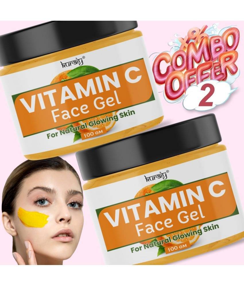 KURAIY Vitamin C Skin Brightening & Glowing Skin Face Gel for All Skin Types 100g Pack of 2 KURAIY Vitamin C Skin Brightening & Glowing Skin Face Gel for All Skin Types 100g Pack of 2