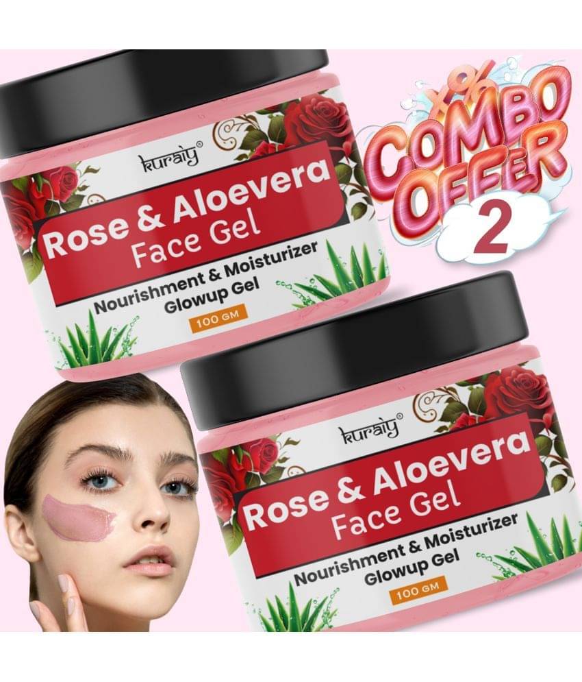 KURAIY Rose & Aloe Vera Nourishment And Moisturizer Glow Up Face Gel for All Skin Types 100g KURAIY Rose & Aloe Vera Nourishment And Moisturizer Glow Up Face Gel for All Skin Types 100g