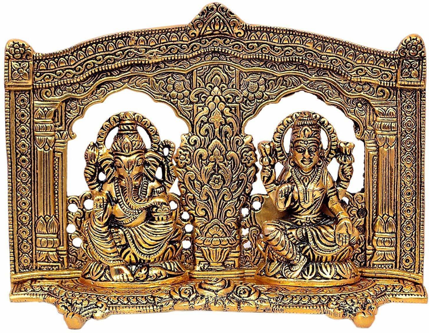     			KridayKraft Aluminium Laxmi Ganesh Idol ( 5 cm )