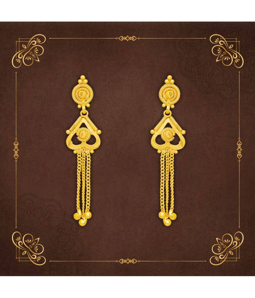 LUV FASHION Golden Drop Earrings ( Pack of 1 ) - Earrings | Buy online on ZillyBuy