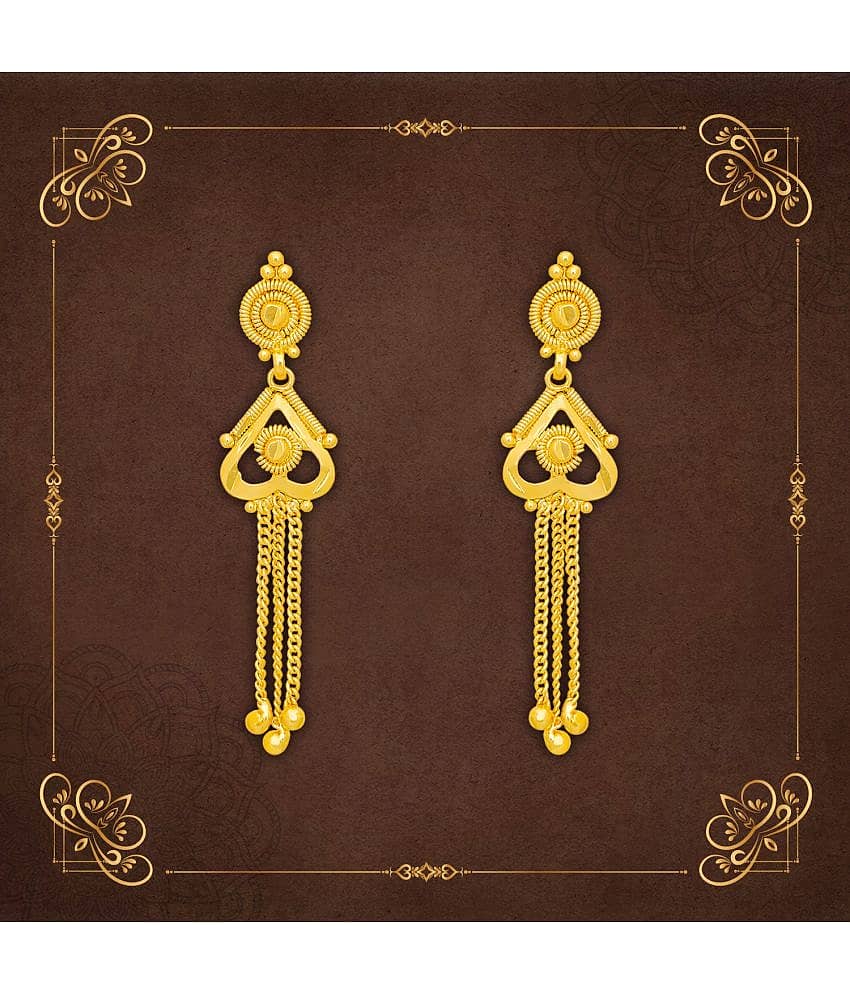 LUV FASHION Golden Drop Earrings ( Pack of 1 ) - Earrings | Buy online on ZillyBuy