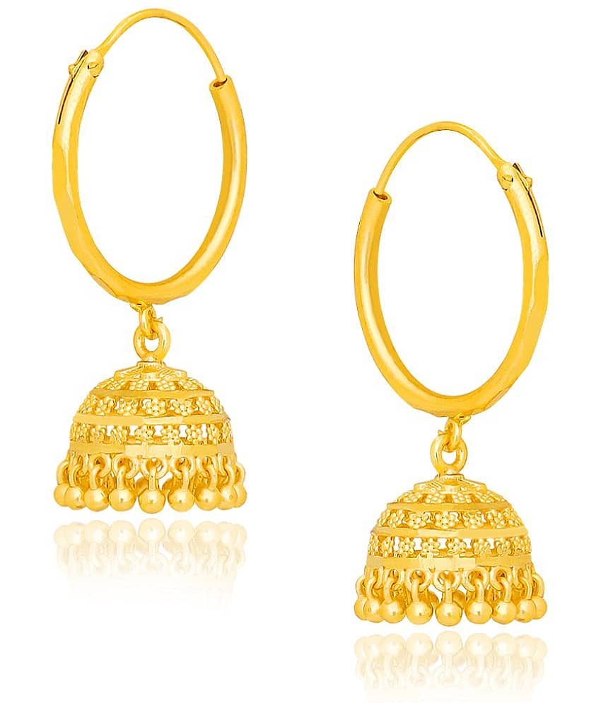 LUV FASHION Golden Hoops Earrings ( Pack of 1 ) - Earrings | Buy online on ZillyBuy