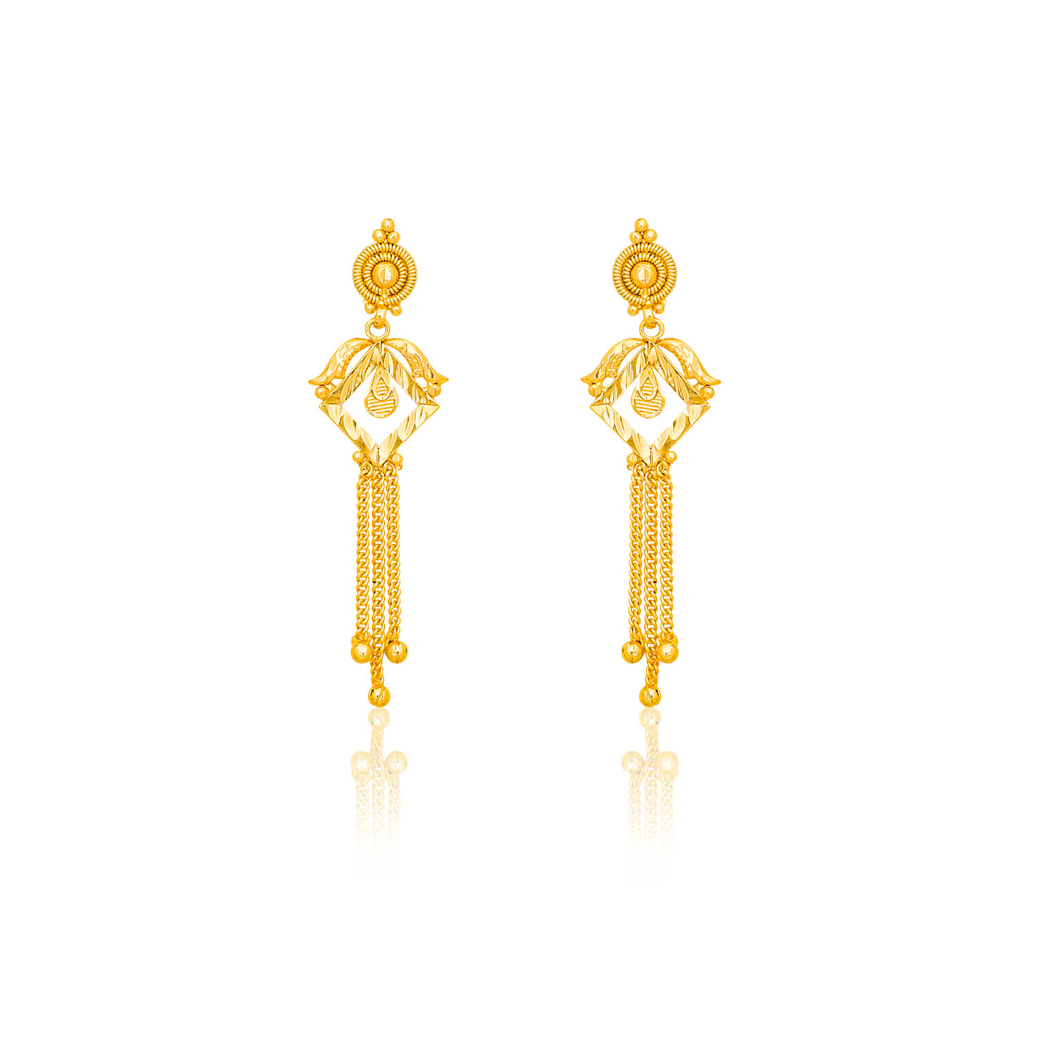 LUV FASHION Golden Stud Earrings ( Pack of 1 ) - Earrings | Buy online on ZillyBuy