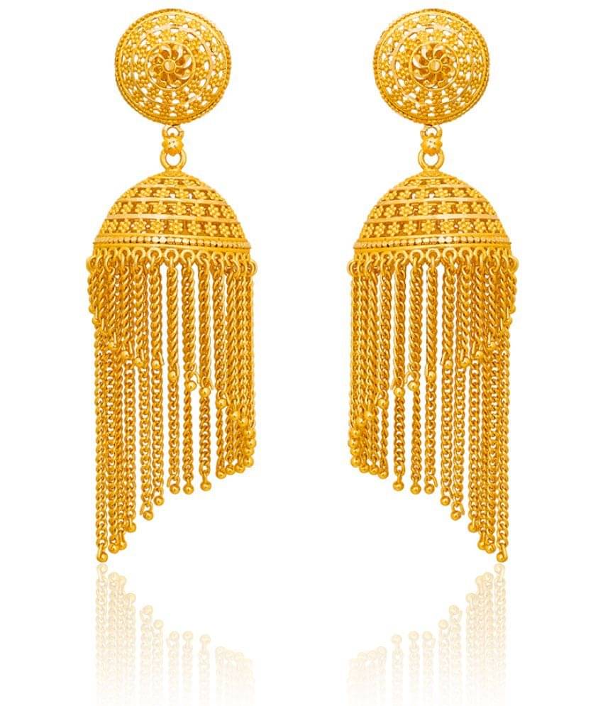     			LUV FASHION Golden Stud Earrings ( Pack of 1 )