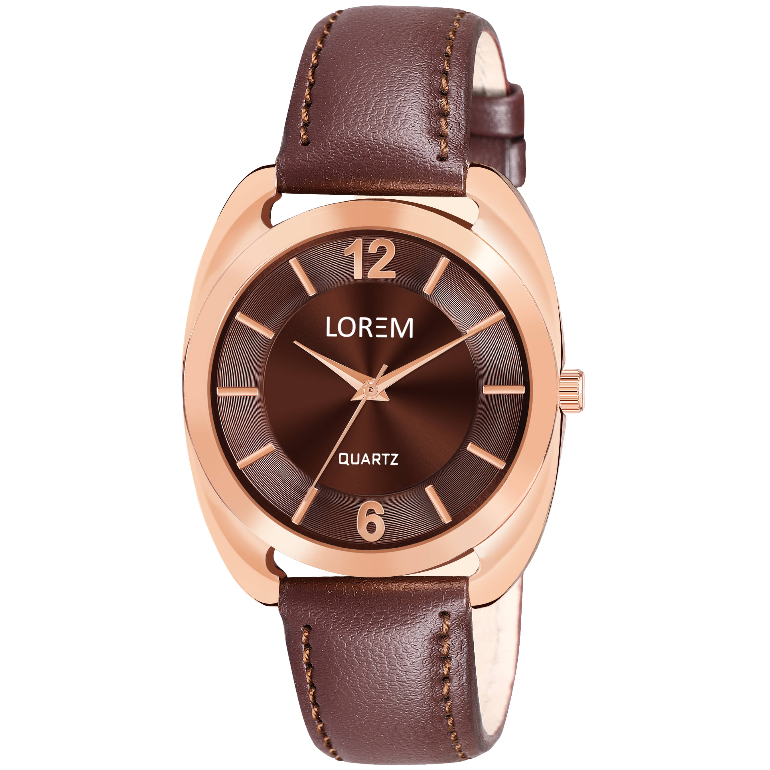     			Lorem Brown Leather Analog Womens Watch