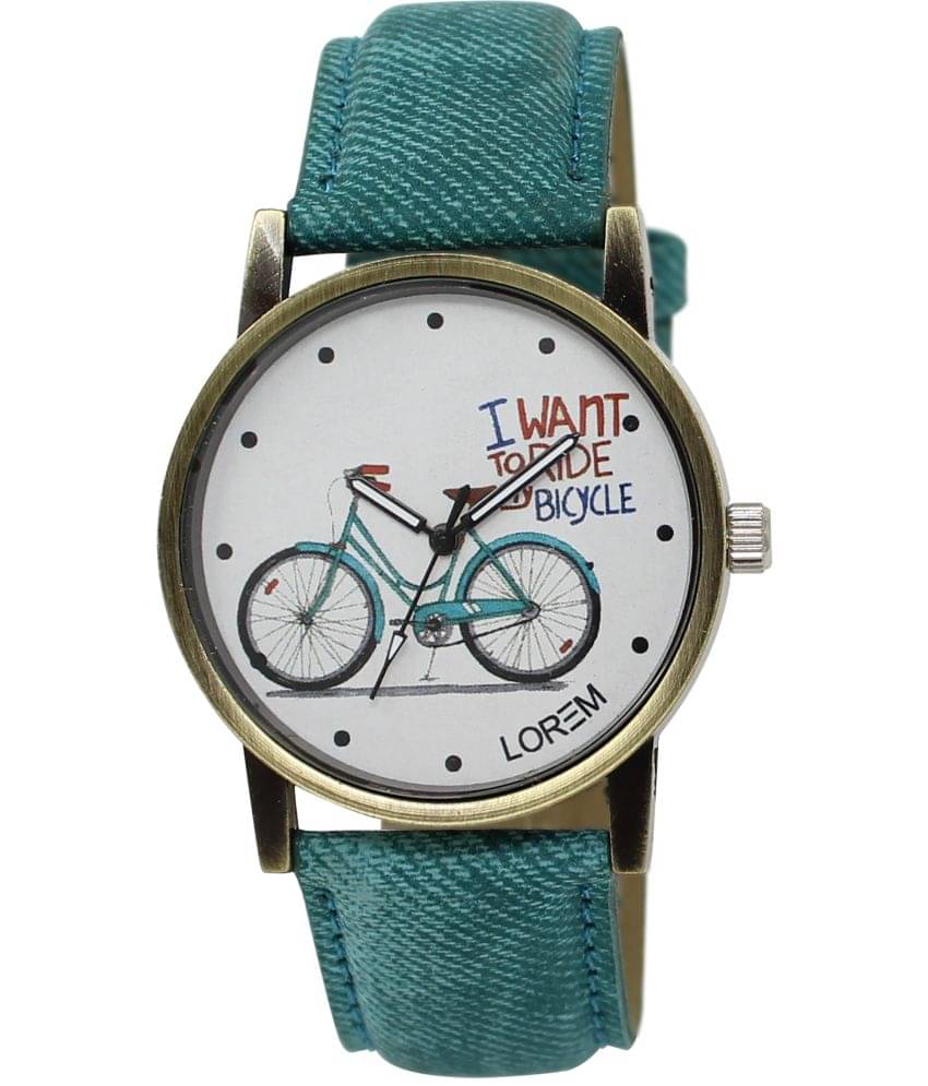     			Lorem Green PU Analog Womens Watch