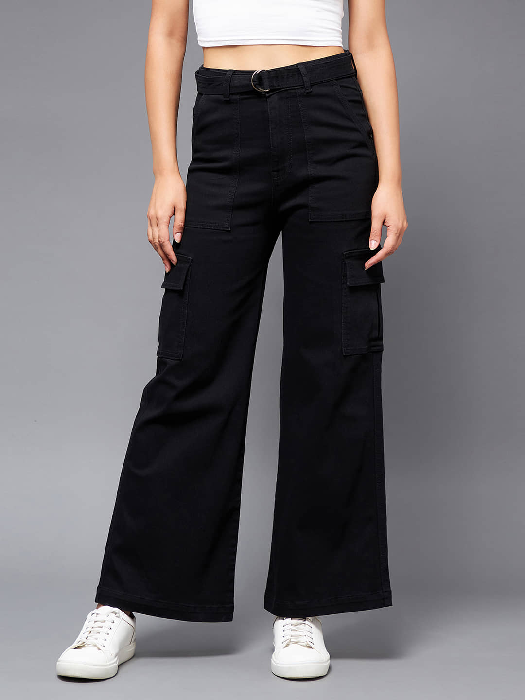 Miss Chase - Black Denim Wide Leg Women's Jeans ( Pack of 1 ) - Jeans | Buy online on ZillyBuy