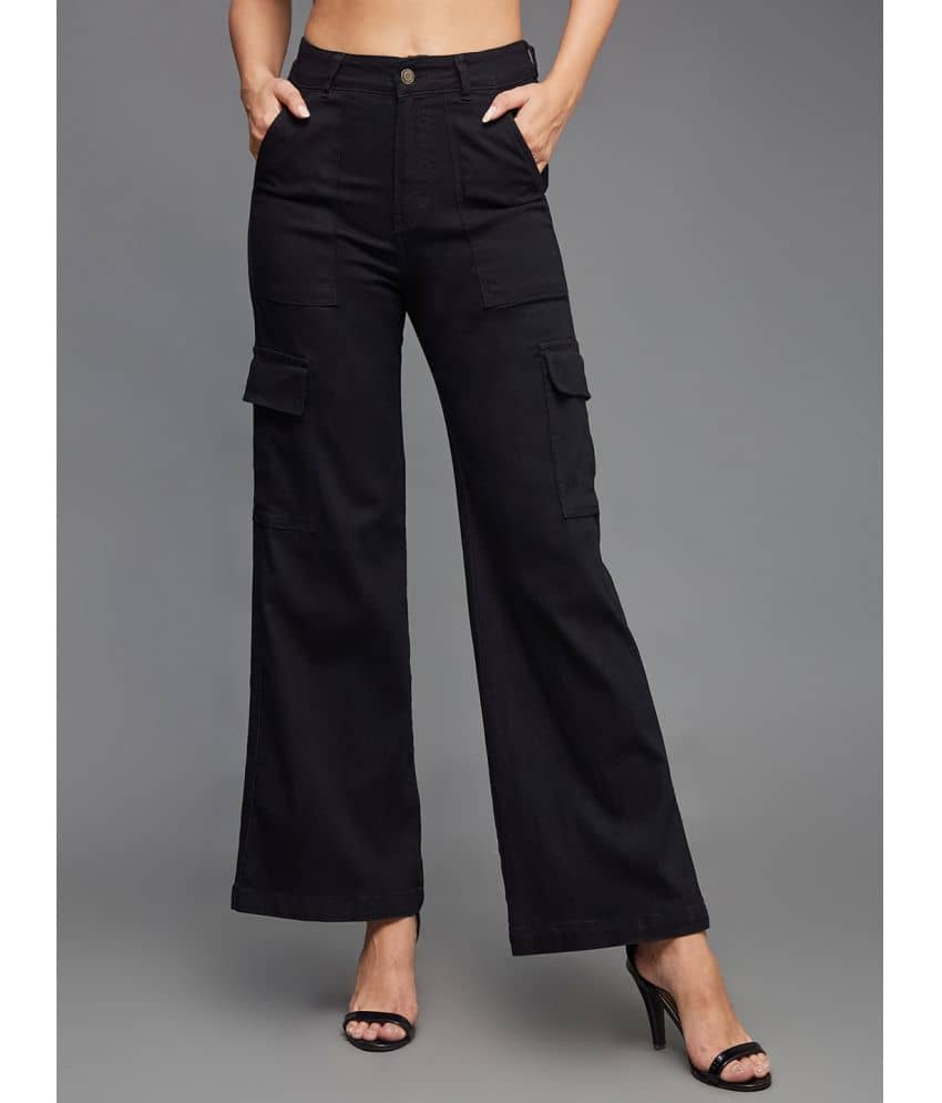 Miss Chase - Black Denim Wide Leg Women's Jeans ( Pack of 1 ) - Jeans | Buy online on ZillyBuy