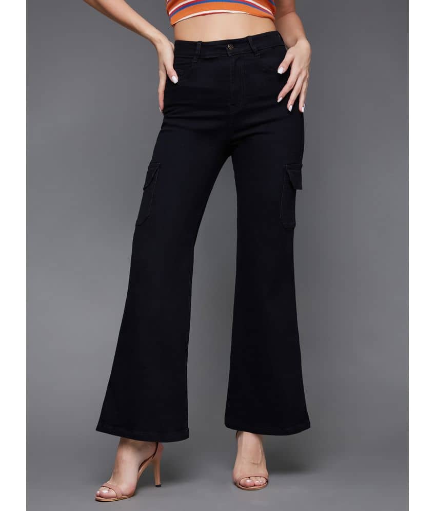 Miss Chase - Black Denim Wide Leg Women's Jeans ( Pack of 1 ) - Jeans | Buy online on ZillyBuy