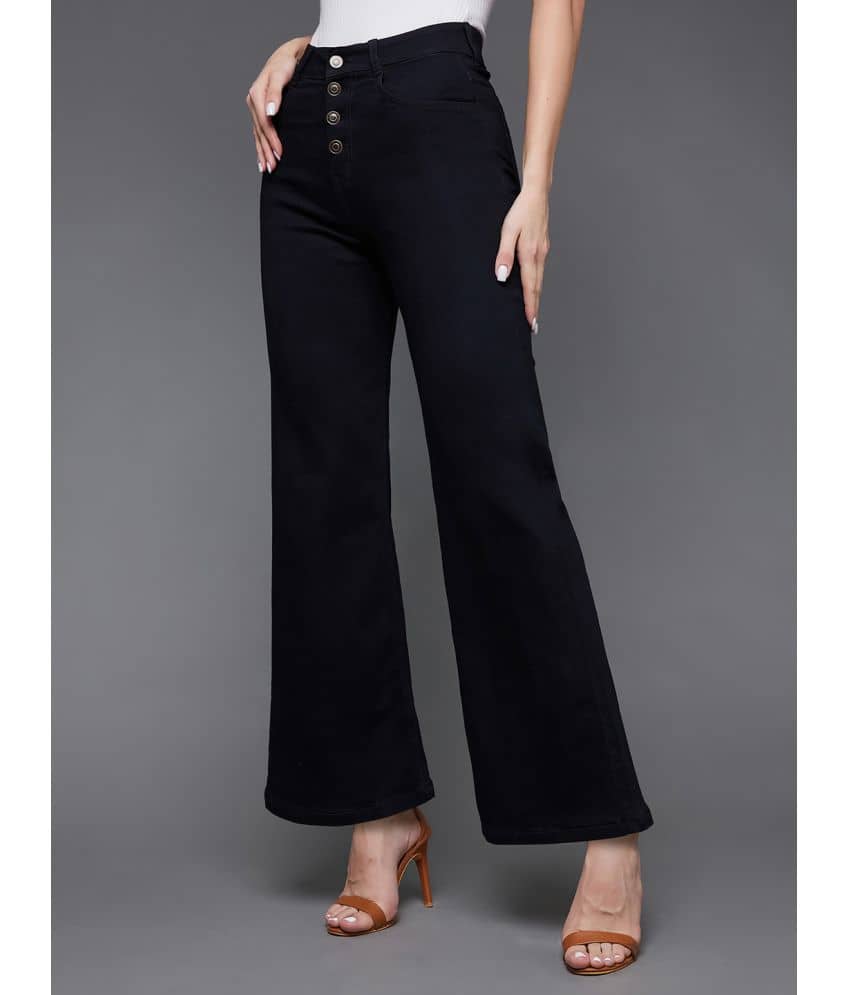 Miss Chase - Black Denim Wide Leg Women's Jeans ( Pack of 1 ) - Jeans | Buy online on ZillyBuy