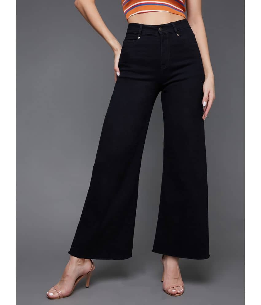 Miss Chase - Black Denim Wide Leg Women's Jeans ( Pack of 1 ) - Jeans | Buy online on ZillyBuy