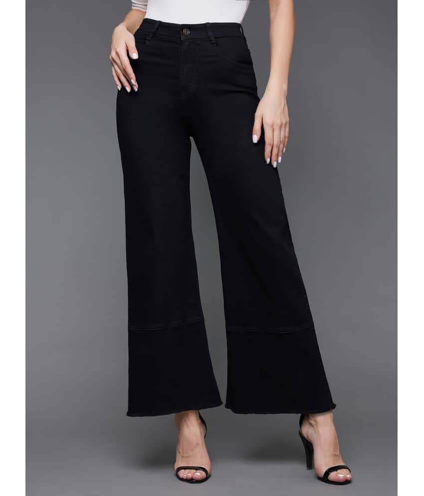 Miss Chase - Black Denim Wide Leg Women's Jeans ( Pack of 1 ) - Jeans | Buy online on ZillyBuy