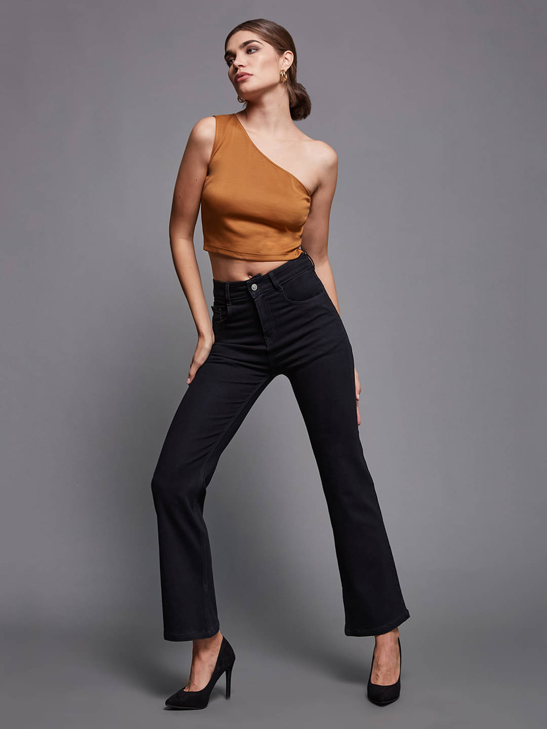     			Miss Chase - Black Denim Wide Leg Women's Jeans ( Pack of 1 )