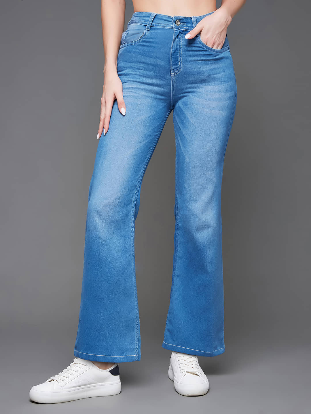 Miss Chase - Light Blue Denim Wide Leg Women's Jeans ( Pack of 1 ) - Jeans | Buy online on ZillyBuy