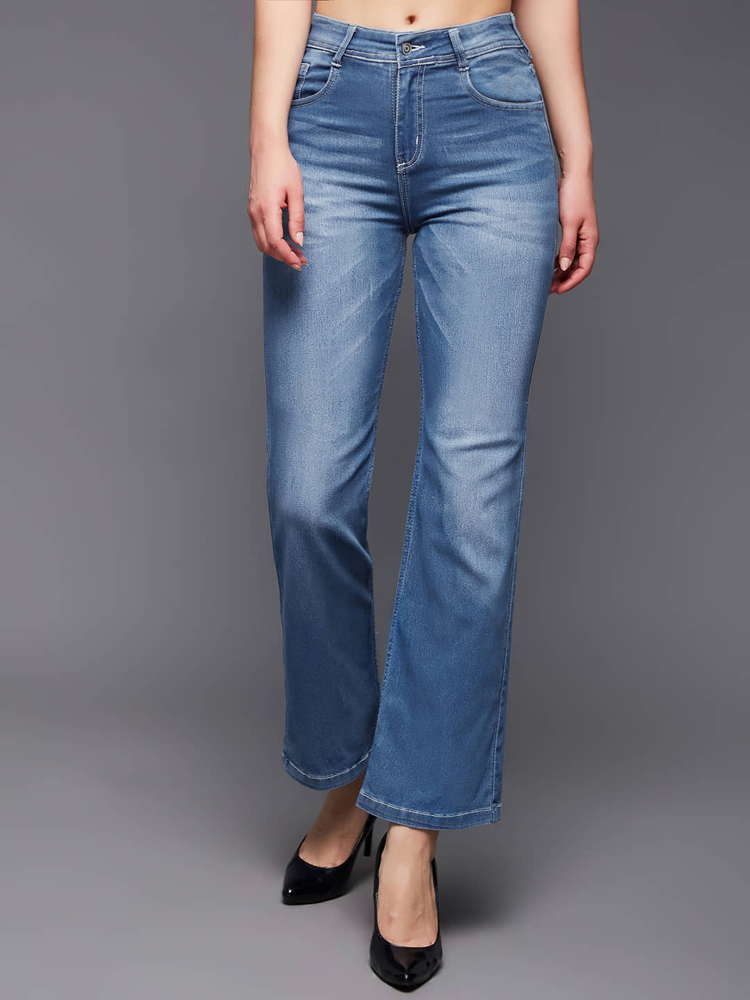 Miss Chase - Light Blue Denim Wide Leg Women's Jeans ( Pack of 1 ) - Jeans | Buy online on ZillyBuy