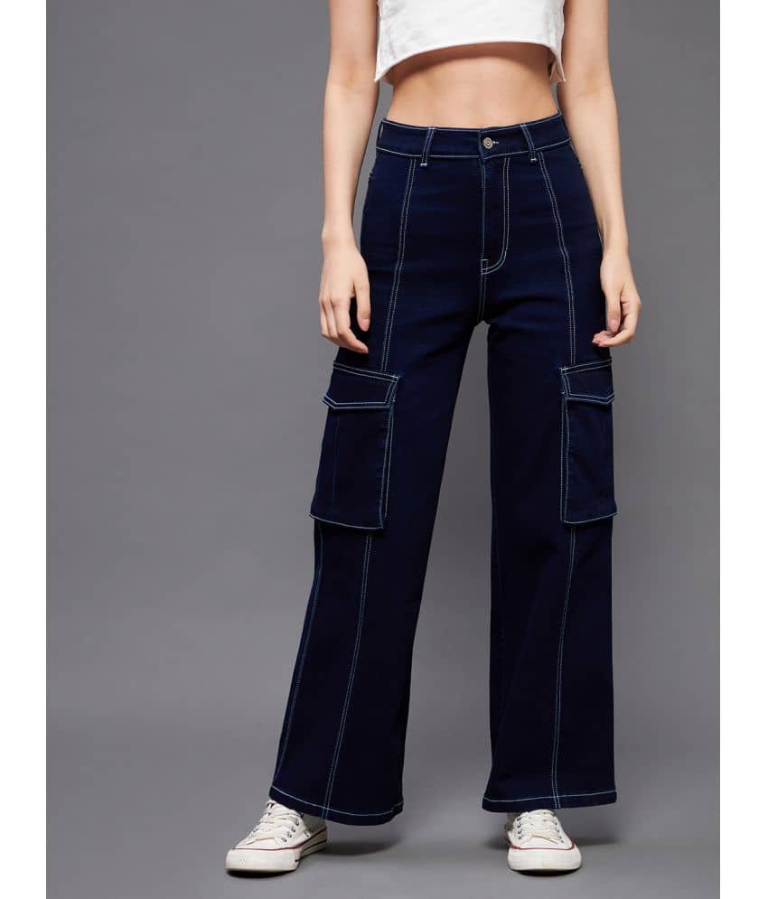 Miss Chase - Navy Blue Denim Wide Leg Women's Jeans ( Pack of 1 ) - Jeans | Buy online on ZillyBuy
