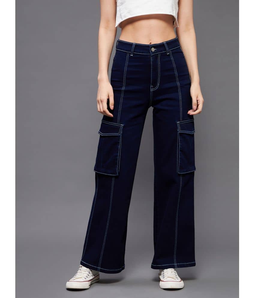 Miss Chase - Navy Blue Denim Wide Leg Women's Jeans ( Pack of 1 ) - Jeans | Buy online on ZillyBuy