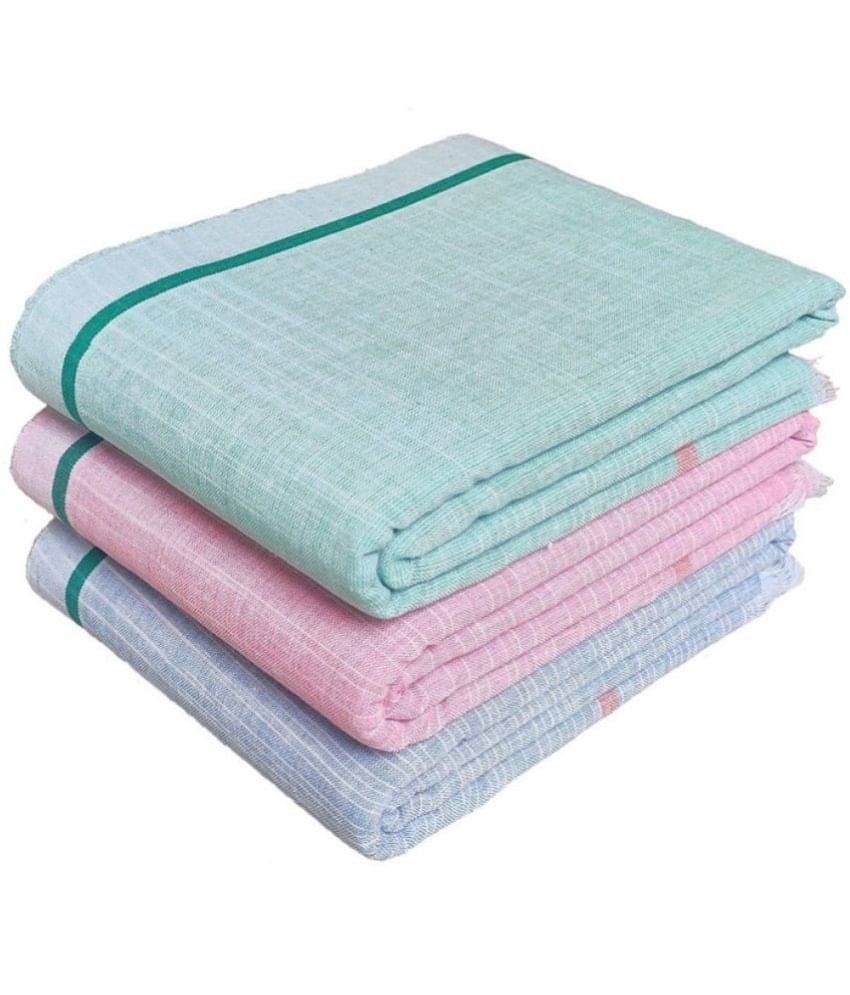 Mk weaves Cotton Self Design Below 300 -GSM Bath Towel ( Pack of 3 ) - Multicolor Mk weaves Cotton Self Design Below 300 -GSM Bath Towel ( Pack of 3 ) - Multicolor