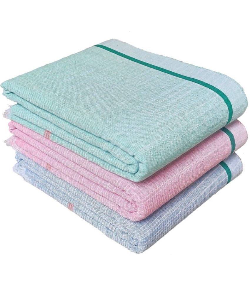 Mk weaves Cotton Self Design Below 300 -GSM Bath Towel ( Pack of 3 ) - Multicolor     			Mk weaves Cotton Self Design Below 300 -GSM Bath Towel ( Pack of 3 ) - Multicolor
