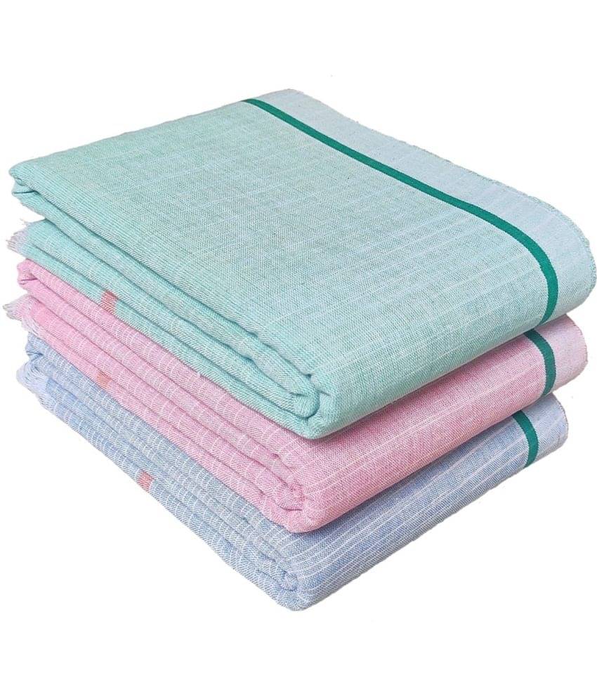 Mk weaves Cotton Self Design Below 300 -GSM Bath Towel ( Pack of 3 ) - Multicolor Mk weaves Cotton Self Design Below 300 -GSM Bath Towel ( Pack of 3 ) - Multicolor