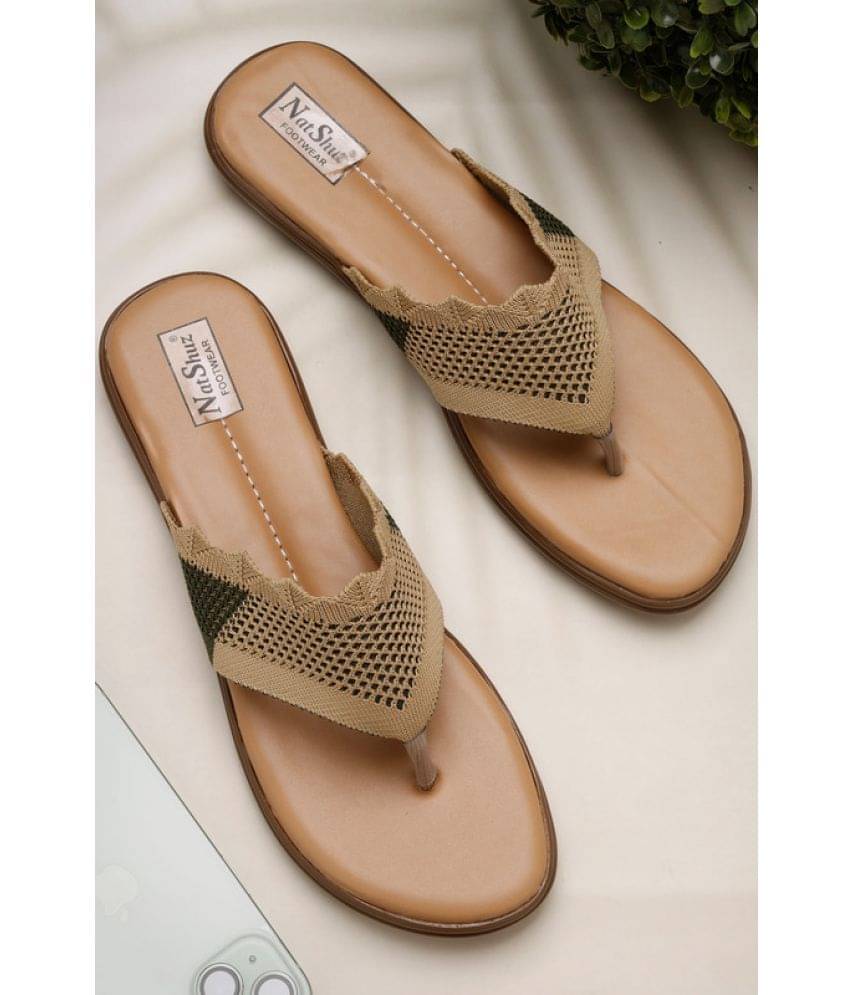 NATSHUZ Olive Women's Flats NATSHUZ Olive Women's Flats