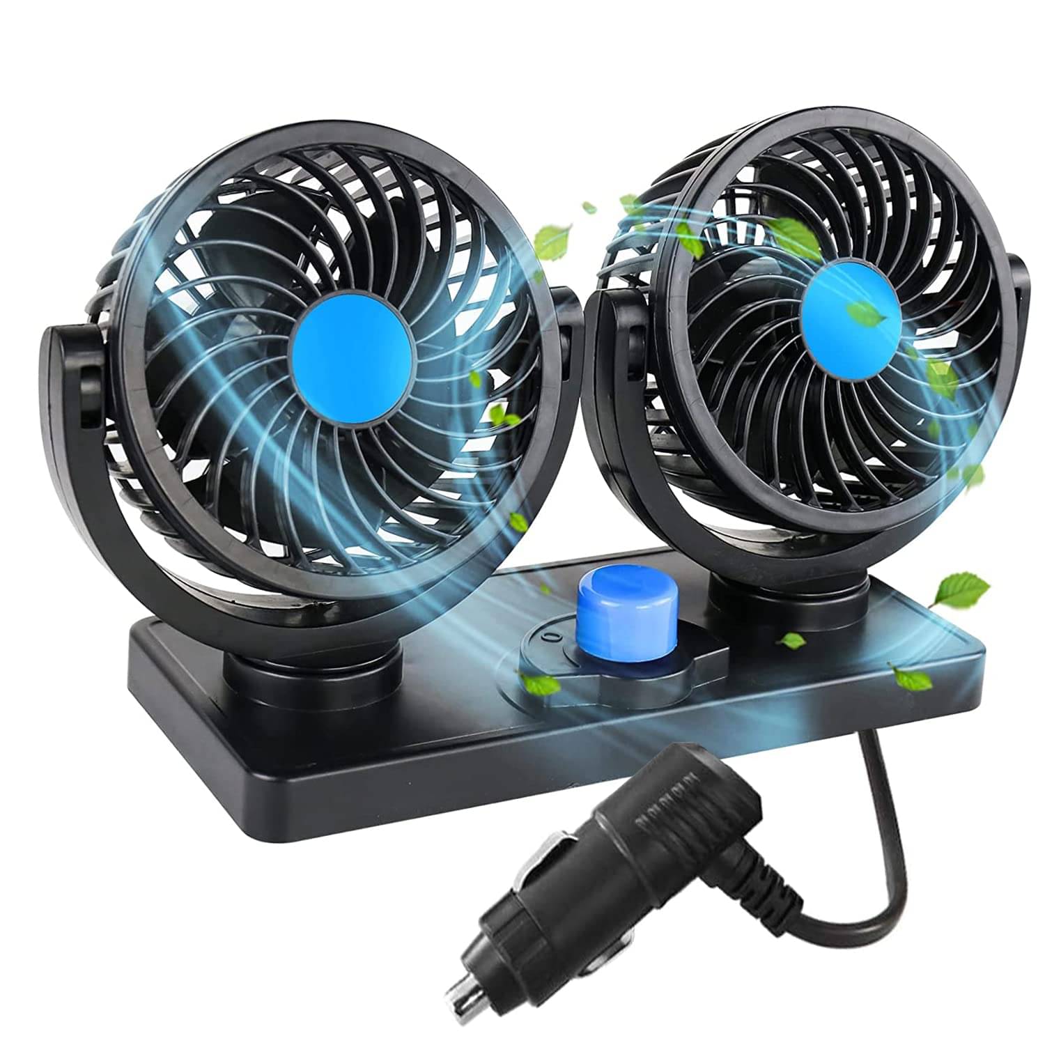 Portable Cooling Fan with 2 Speed Modes 360 Degree Rotatable Dual Head. Portable Cooling Fan with 2 Speed Modes 360 Degree Rotatable Dual Head.
