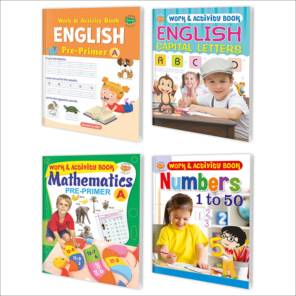 Pre-Primer Work & Activity Books for Kid activity books | Pack of 4 Educational Books Pre-Primer Work & Activity Books for Kid activity books | Pack of 4 Educational Books