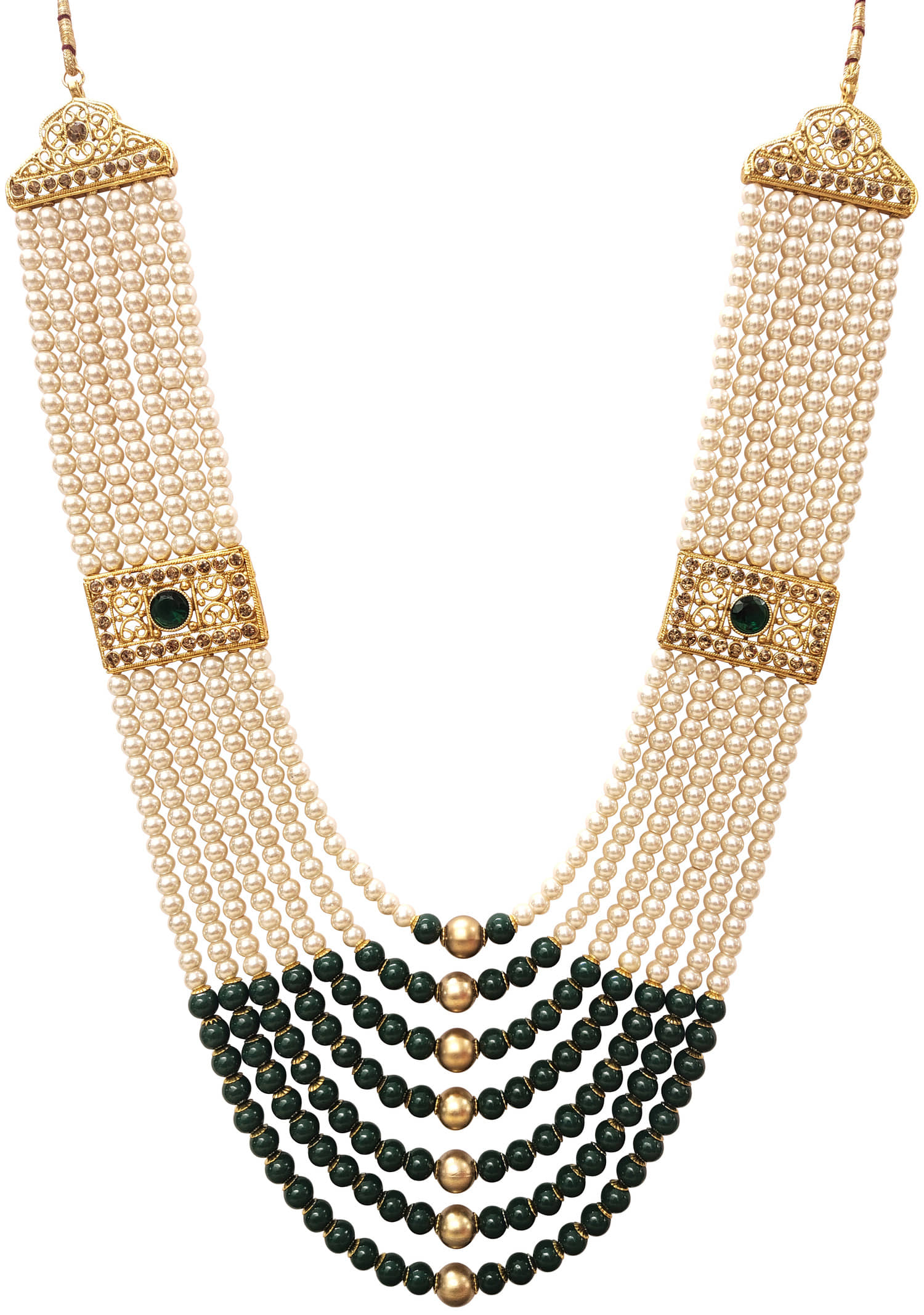 RAADHE CREATION Pearl Necklace Jewellery for Groom Seven Line Dulha Moti Mala Haar for Men - Jewellery Sets | Buy online on ZillyBuy