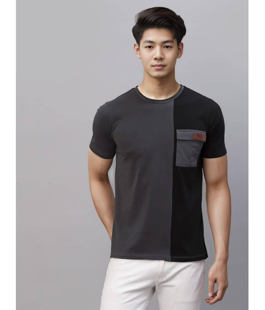 Rigo Pack of 1 Cotton Blend Slim Fit Men's T-Shirt ( Grey )