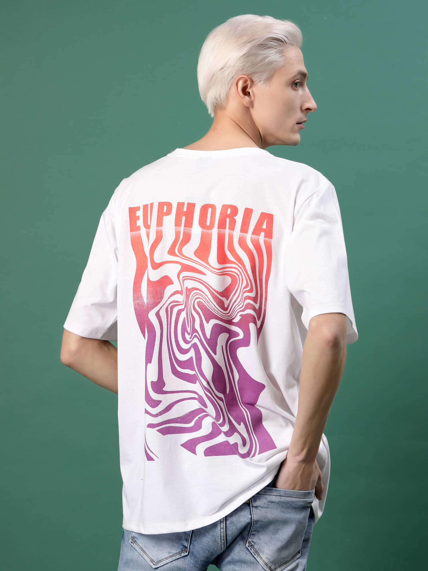 Rigo Pack of 1 Cotton Oversized Fit Men's T-Shirt ( White )