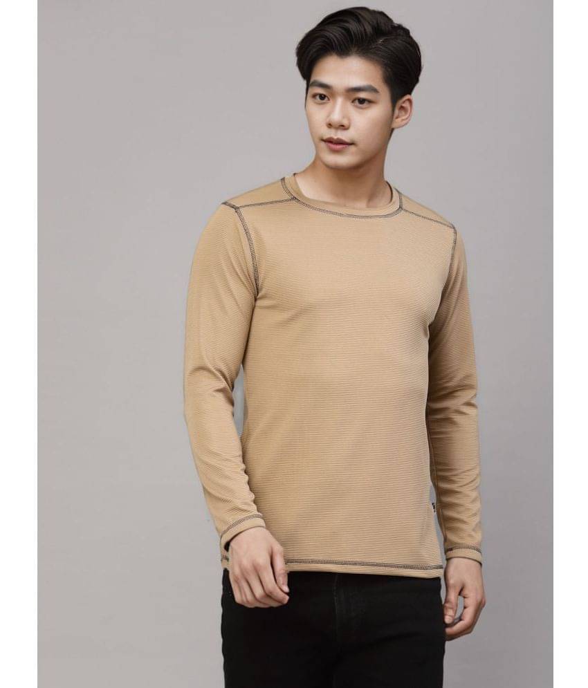 Rigo Pack of 1 Polyester Regular Fit Men's T-Shirt ( Beige ) Rigo Pack of 1 Polyester Regular Fit Men's T-Shirt ( Beige )