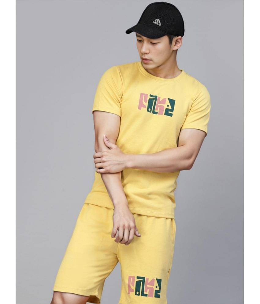     			Rigo Men's T-shirt With Shorts Co-Ords Set ( Pack of 1 , Yellow )